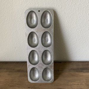 Cast Aluminum Vintage Easter Egg Chocolate Candy Mold Pan RARE Antique